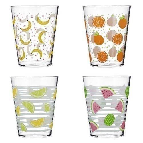 SET 4 VASOS QUID VIBA FRUTAS ACRILICOS 50CL